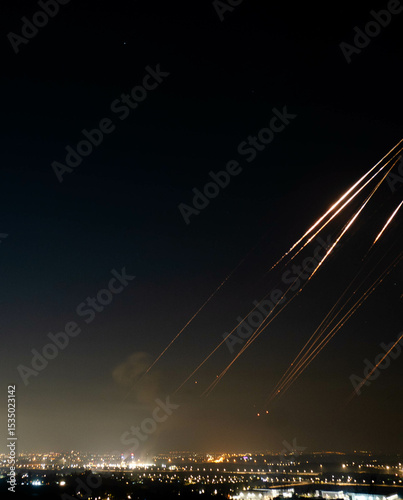 Iranian rockets falling on Israel