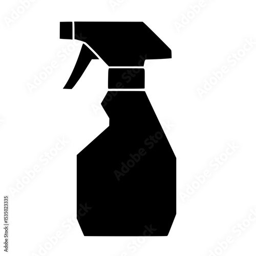 Cleaning spray bottle silhouette in minimalist design  