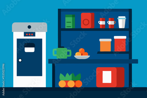 Modern Office Pantry  Efficient Design for Snacks, Drinks, and Supplies