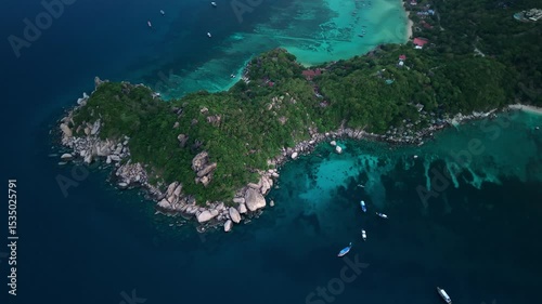 Aerial view of Koh Tao in the early morning