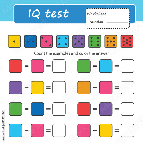 Worksheet for kids to learn numbers from 1 to 10. Counting game. I learn to count. Vector illustration