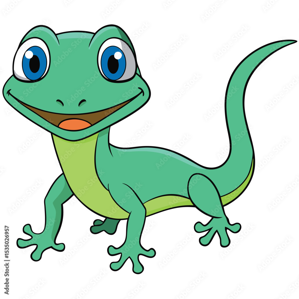 Naklejka premium Monitor Lizard white background