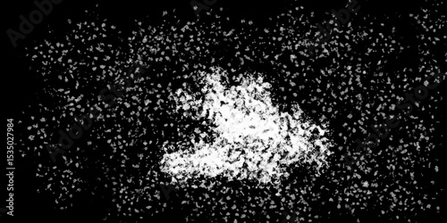 Snowflakes on dark background. white icy snowflakes isolated on black background, natural background. white crystalline powder on a black background. sugar dust. texture, pattern and clipping.