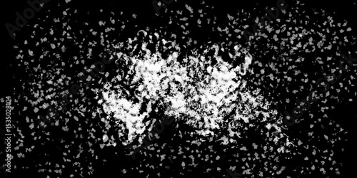 Snowflakes on dark background. white icy snowflakes isolated on black background, natural background. white crystalline powder on a black background. sugar dust. texture, pattern and clipping.