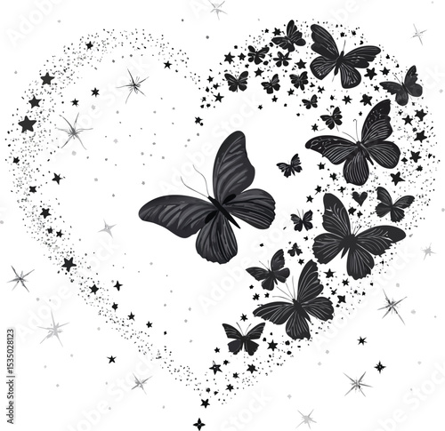 black and white butterfly