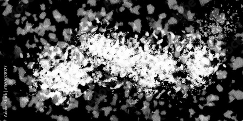 Snowflakes on dark background. white icy snowflakes isolated on black background, natural background. white crystalline powder on a black background. sugar dust. texture, pattern and clipping.