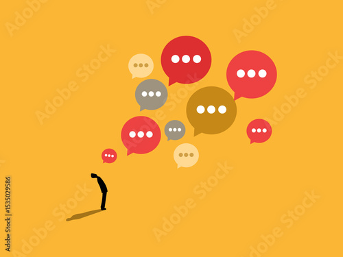 Businessman with multiple words and ideas