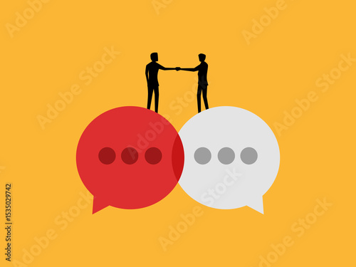 Two businessmen discussing business deal
