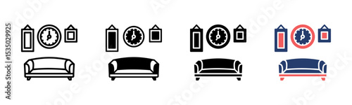 Wall Clock icon sheet multiple style collection