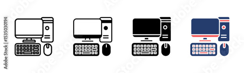 Desktop Monitor icon sheet multiple style collection