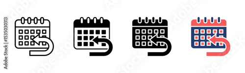Return Calendar icon sheet multiple style collection