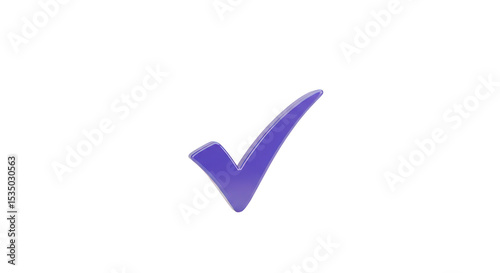 Purple check mark symbol illustration