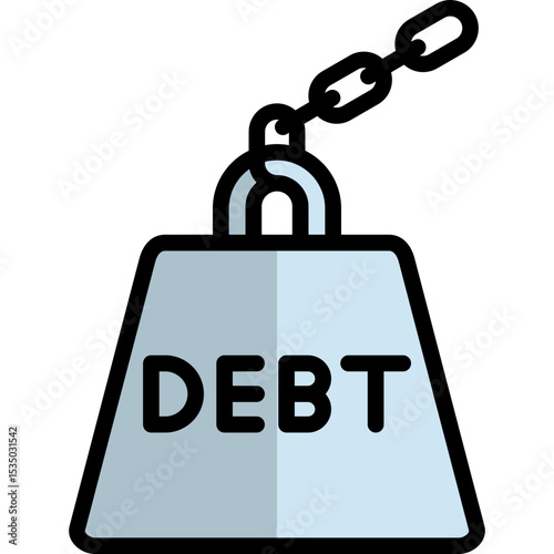 debt icon illustration design with filled outline