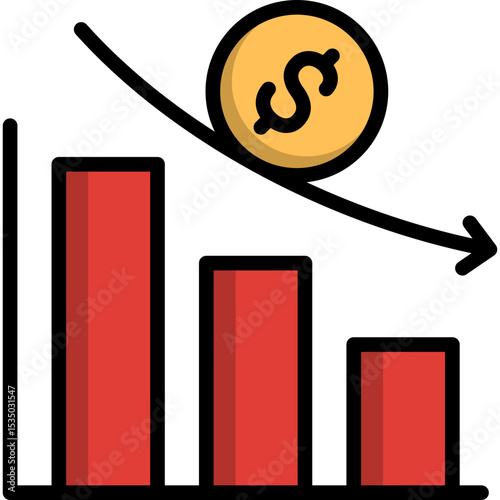 deflation icon illustration design with filled outline