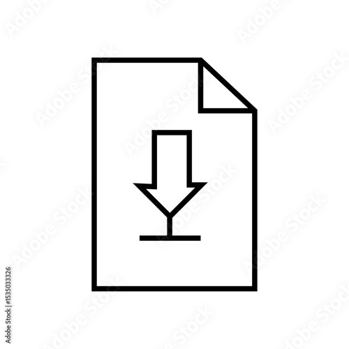 Download File Line Icon Design with Editable Stroke. Suitable for Web Page, Mobile App, UI, UX and GUI design.