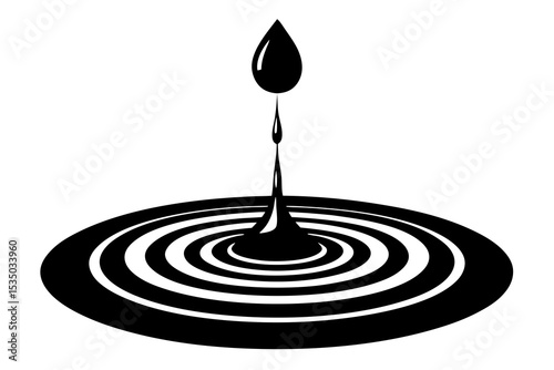 Droplet Ripples Morphing into Ascending Stock Market Line – Liquid Realism Art