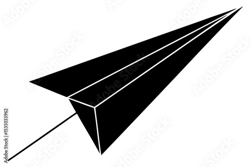 Minimalist Origami Paper Plane Gliding on Rising Trend Line – Simple & Elegant Design