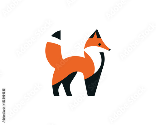 Modern fox color logo for business