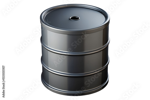 Black Metal 3 D Rendered Oil Barrel Icon metal barrel