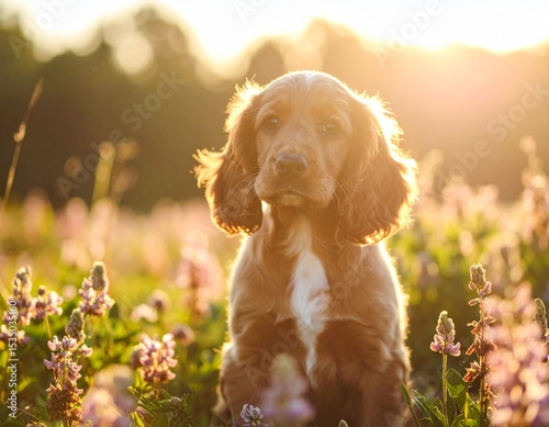 Spaniel puppy dog AI generated