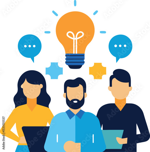 Business Team Brainstorming And Communicating Ideas Together