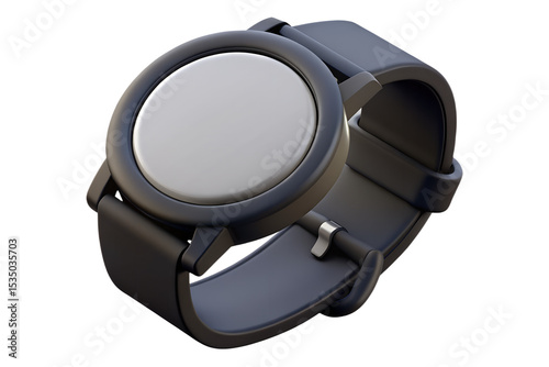 Dark Gray Smartwatch with Black Silicone Band wristwatch