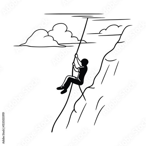 Silhouette art vector illustration of people engaged in sport and dance, including a man jumping, a man on a swing, and a woman skipping rope