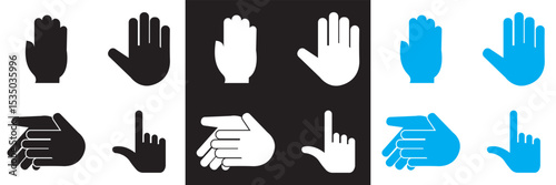 Hand variation icon. Vector for websites, mobile interfaces, presentations, banner, visual branding etc. Vector illustration. isolated on white and black background. EPS 10