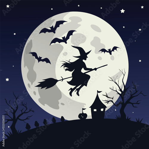 Cute Cartoon Red Headed Witch Illustration for Halloween or Fantasy Designs