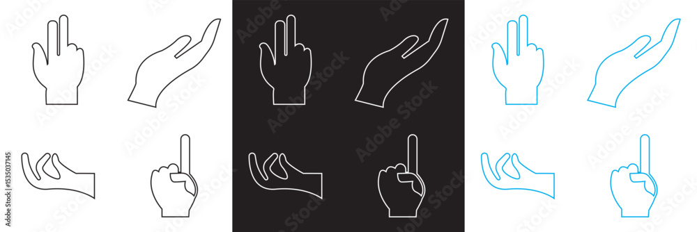 Fototapeta premium Hand variation icon. Vector for websites, mobile interfaces, presentations, banner, visual branding etc. Vector illustration. isolated on white and black background. EPS 10