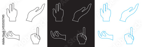 Hand variation icon. Vector for websites, mobile interfaces, presentations, banner, visual branding etc. Vector illustration. isolated on white and black background. EPS 10
