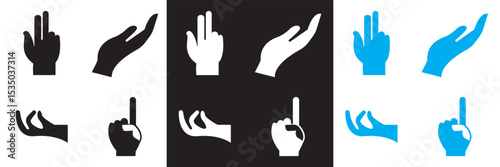 Hand variation icon. Vector for websites, mobile interfaces, presentations, banner, visual branding etc. Vector illustration. isolated on white and black background. EPS 10