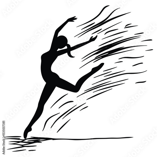 Sporty people silhouettes engaged in yoga and dance poses
