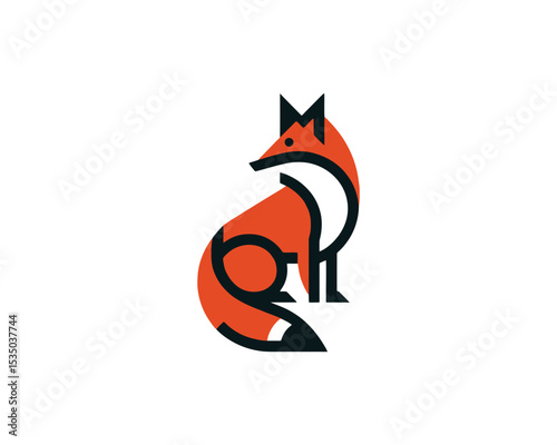 Colorful fox vector logo for professional use