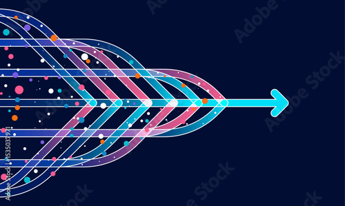 Abstract arrow direction. Technology background