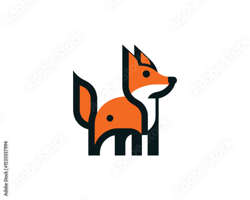 Colorful fox logo design for digital branding
