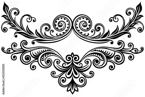 Graceful Vintage Divider with Handcrafted Scroll Elements
