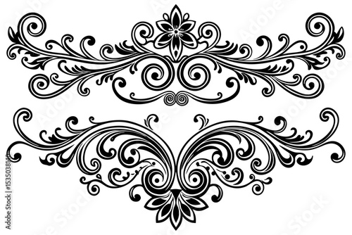 Sophisticated Vintage Divider Featuring Classic Swirls