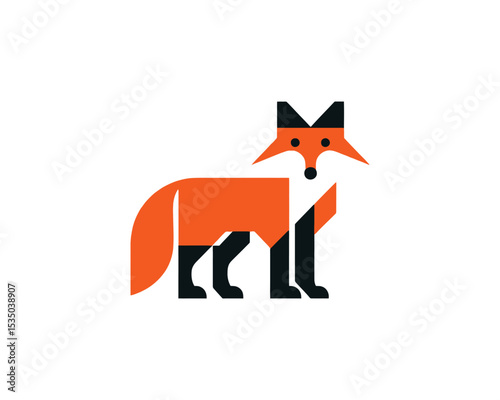 colorful fox logo vector for branding
