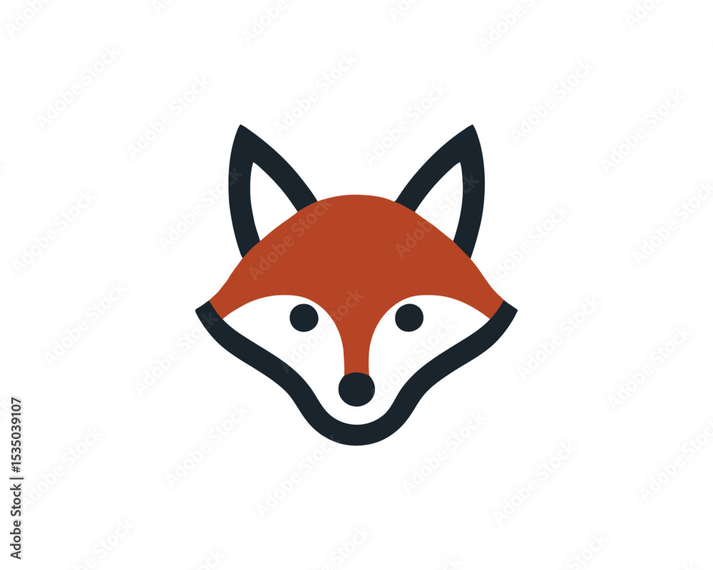 Fototapeta premium Fox logo icon with bold colorful details