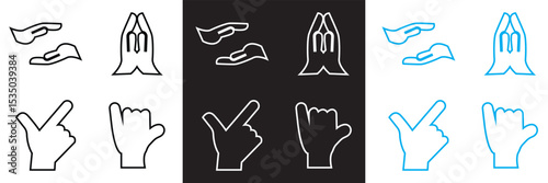 Hand variation icon. Vector for websites, mobile interfaces, presentations, banner, visual branding etc. Vector illustration. isolated on white and black background. EPS 10