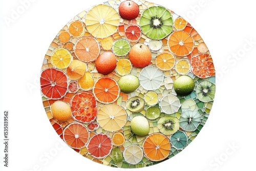 Colorful Citrus Fruit Arrangement on a Decorative Background
