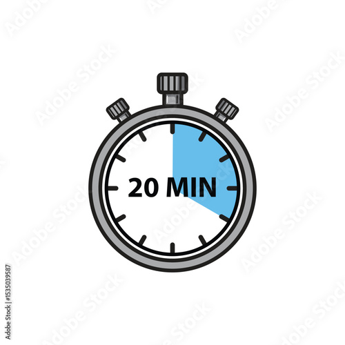 Flat Stopwatch Icons  20 Minutes