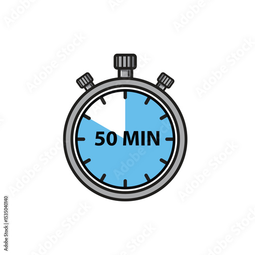 Flat Stopwatch Icons 50 Minutes