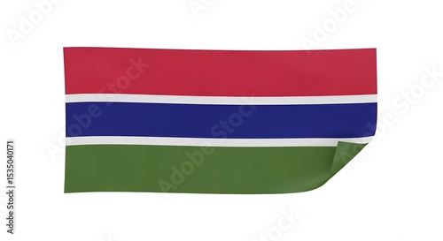 Free Download The Gambias National Flag with a Curled Corner on White Background - GFXLoad