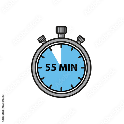 Flat Stopwatch Icons 55 Minutes