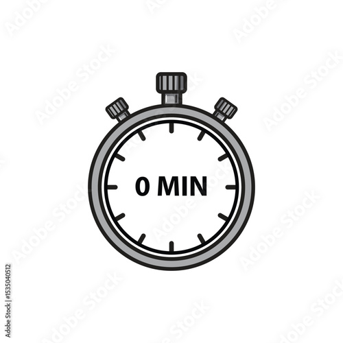 Flat Stopwatch Icons 0 Minute