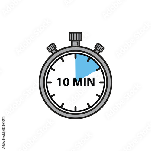 Flat Stopwatch Icons 10 Minutes