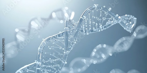 3D Render of DNA Double Helix – Biotechnology Concept Background, DNA Strand Structure – Genetics and Molecular Science Visualization, Futuristic DNA Helix – Genetic Engineering and Innovation






