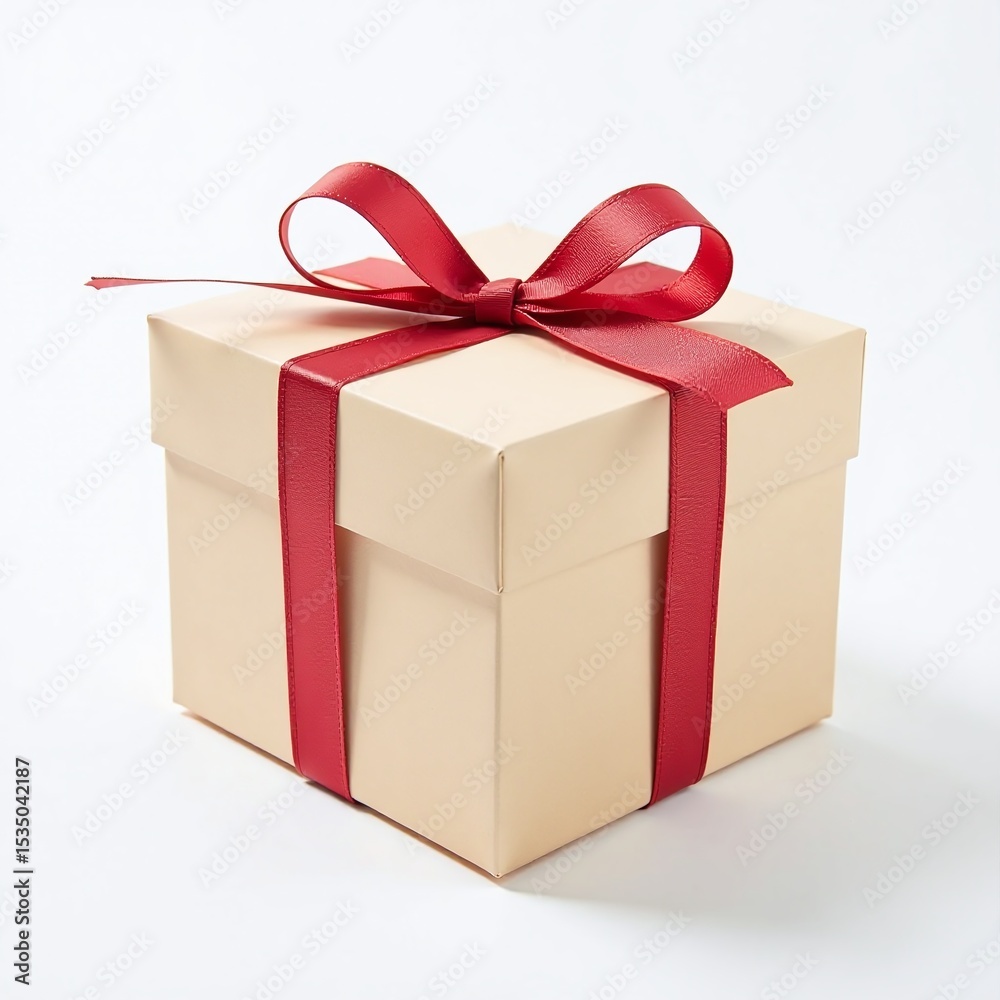 Fototapeta premium Elegant Gift Box with Red Ribbon